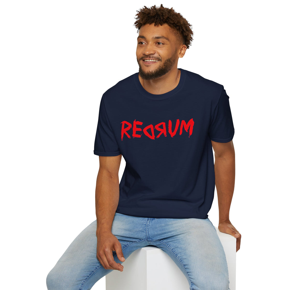 REDRUM Graphic T-Shirt  | Tee Inspired by The Shining mirror scene | T Shirt For Psychological Horror Fans | Fans of Supernatural Horror and People with A Dark Sense of Humour | Shipped USA