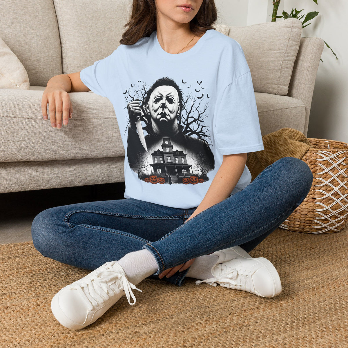 Michael Goes Home - Horror Movie Inspired Tee | Halloween Haunted House T-Shirt | Fun, Spooky Halloween Apparel | Shipped UK