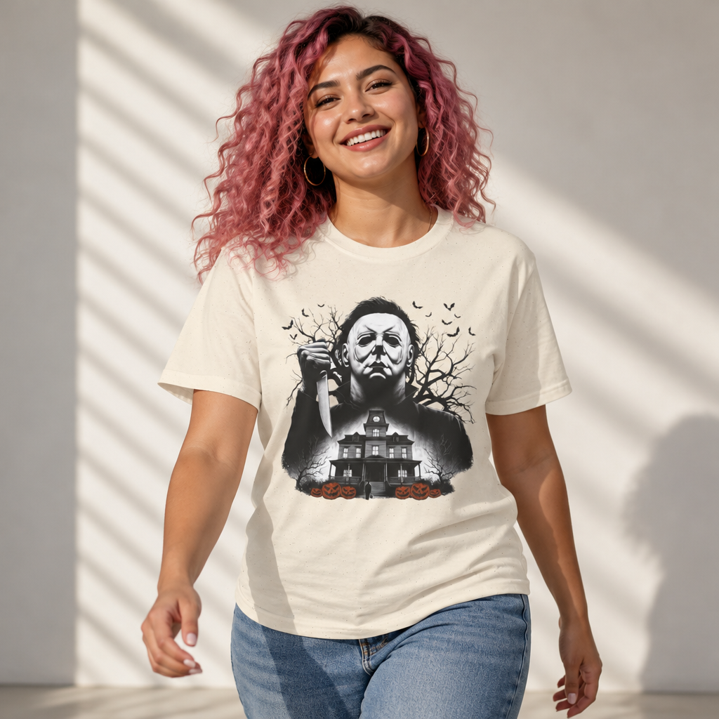 Michael Goes Home - Horror Movie Inspired Tee | Halloween Haunted House T-Shirt | Fun, Spooky Halloween Apparel | Shipped USA