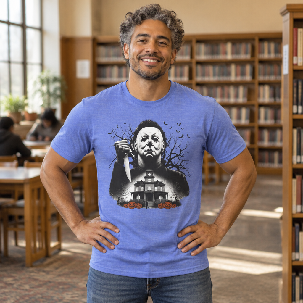 Michael Goes Home - Horror Movie Inspired Tee | Halloween Haunted House T-Shirt | Fun, Spooky Halloween Apparel | Shipped USA