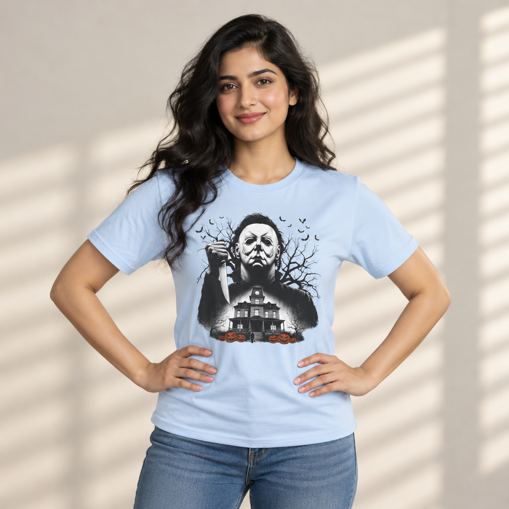 Michael Goes Home - Horror Movie Inspired Tee | Halloween Haunted House T-Shirt | Fun, Spooky Halloween Apparel | Shipped USA