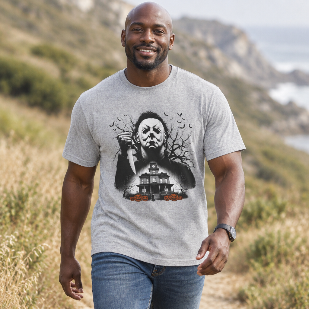 Michael Goes Home - Horror Movie Inspired Tee | Halloween Haunted House T-Shirt | Fun, Spooky Halloween Apparel | Shipped USA