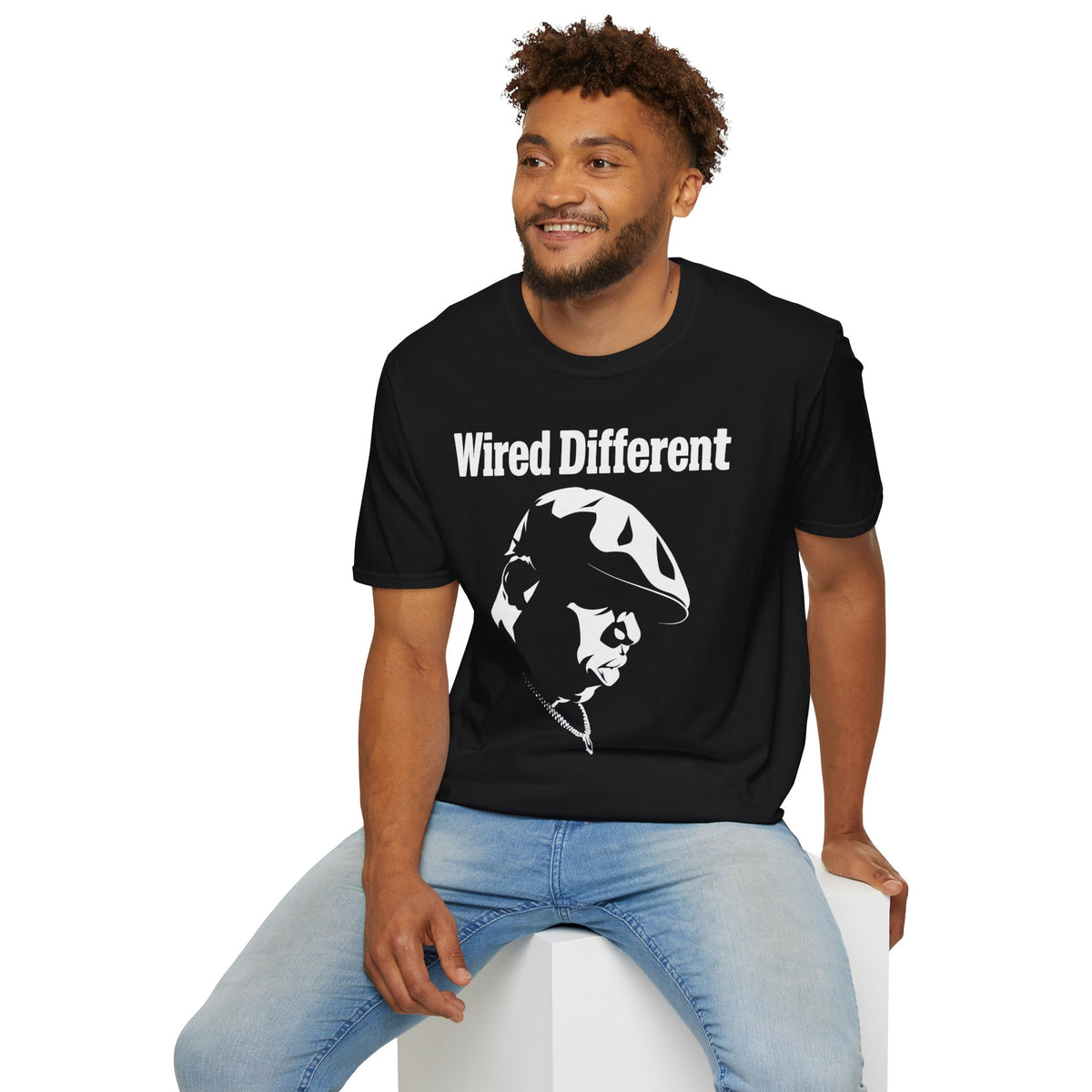 The Notorious "Inspired" Portrait Silhouette T-Shirt | Rap Icon Tee | 90's East Coast Hip Hop Rap Artist Shirt | Wired Different™ Slogan Tee | Shipped UK