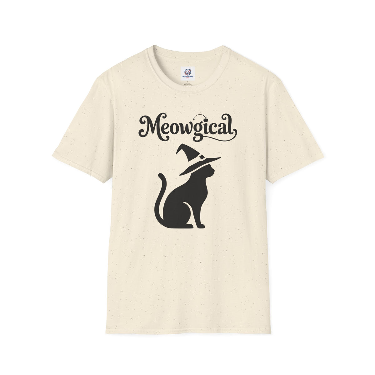 Meowgical Witch Cat T-Shirt | Black Cat Silhouette Wearing A Witch's Hat | Ideal For Halloween or Any White Witches Out There Looking To Bring Some Magical Fun To Your Casual Wear | Shipped USA
